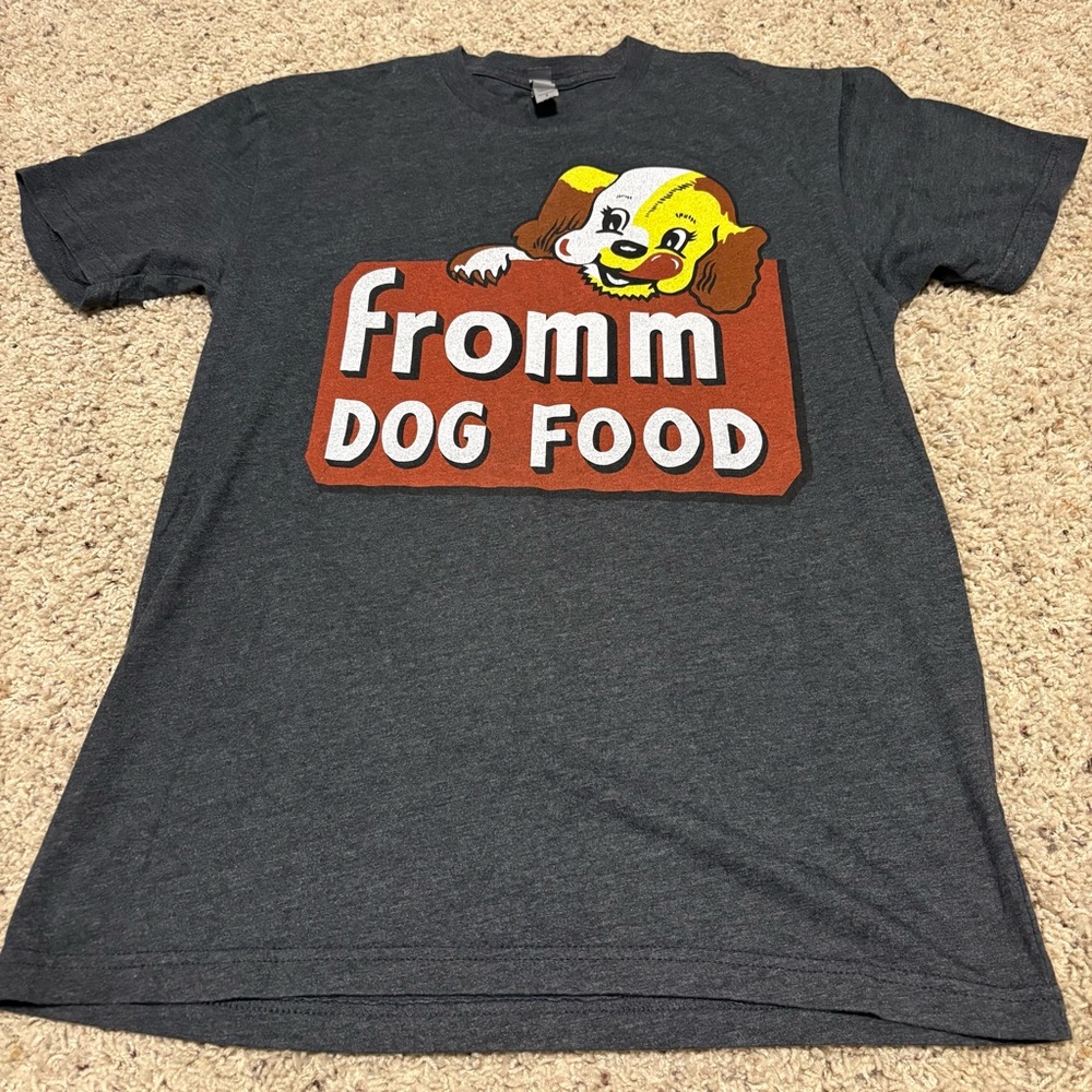 Next Level Apparel Charcoal Tee with Dog Graphic